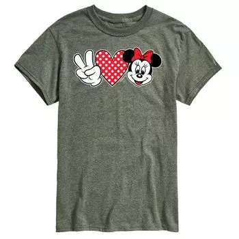 Мужская футболка с рисунком Минни Маус Disney's Peace Love Minnie Licensed Character