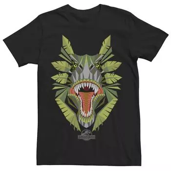 Мужская футболка с рисунком Мир Юрского периода Тикизавр Leaf Face Roar Licensed Character, черный