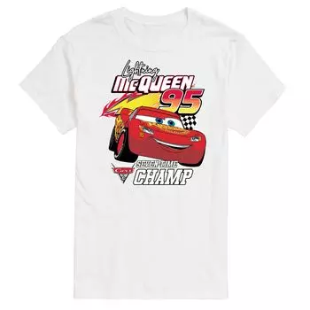 Мужская футболка с рисунком Молнии Маккуина Disney/Pixar Cars Licensed Character, белый