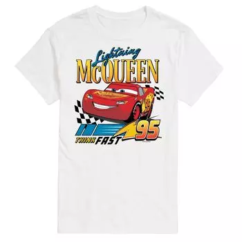 Мужская футболка с рисунком Молнии Маккуина Disney/Pixar Cars Licensed Character, белый