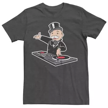 Мужская футболка с рисунком Monopoly Man DJ Gig Licensed Character, цвет Charcoal Heather