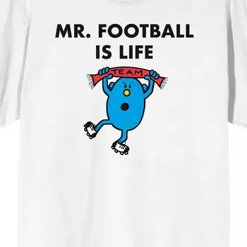 Мужская футболка с рисунком Mr. Men And Little Miss Meme "Mr. Football Is Life" Licensed Character