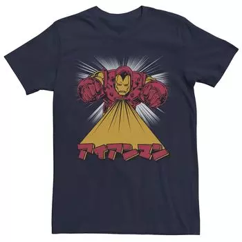 Мужская футболка с рисунком «Мстители» и «Железный человек» кандзи Fly Marvel