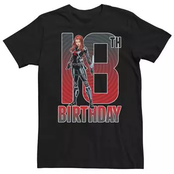 Мужская футболка с рисунком на 18-летие Marvel Black Widow Licensed Character