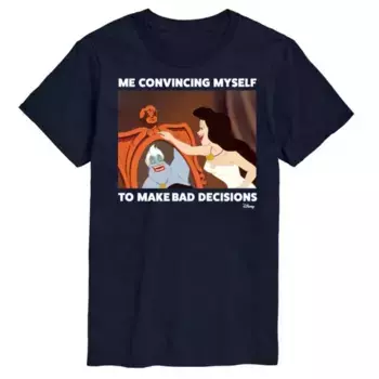 Мужская футболка с рисунком «Неудачные решения» от Русалочки Урсулы Disney, синий