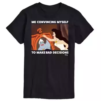 Мужская футболка с рисунком «Неудачные решения» от Русалочки Урсулы Disney, черный