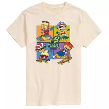Мужская футболка с рисунком Nickelodeon Rocket Power Grid Licensed Character, бежевый
