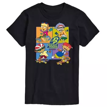 Мужская футболка с рисунком Nickelodeon Rocket Power Grid Licensed Character, черный