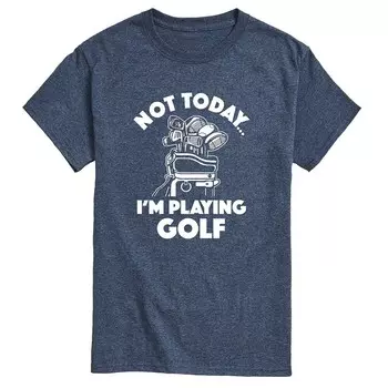 Мужская футболка с рисунком Not Today Im Playing Golf Licensed Character, цвет Heather Blue