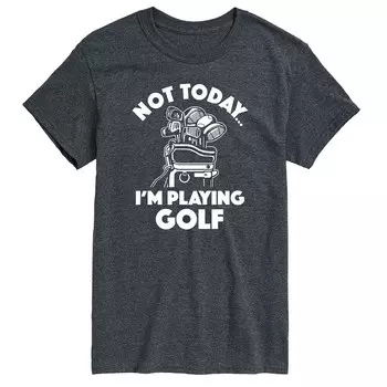 Мужская футболка с рисунком Not Today Im Playing Golf Licensed Character, цвет Heather Gray