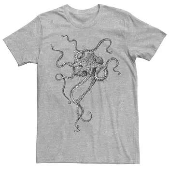 Мужская футболка с рисунком Octopus Bubbles Licensed Character, цвет Athletic Heather