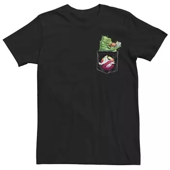 Мужская футболка с рисунком «Охотники за привидениями» Slimer Snack Pocket Licensed Character, черный