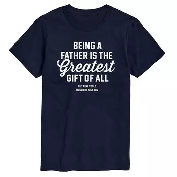 Мужская футболка с рисунком «Отец Greatest Gift Tools» Licensed Character, темно-синий