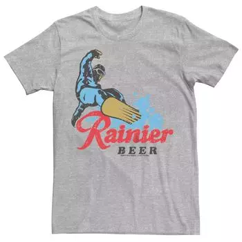 Мужская футболка с рисунком Pabst Rainier Beer Snowboarder Licensed Character