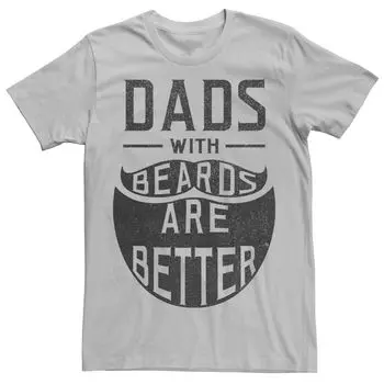 Мужская футболка с рисунком «Папы с бородой лучше бороды» Licensed Character