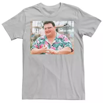 Мужская футболка с рисунком «Парк Юрского периода» Dennis Nedry Licensed Character, серебристый