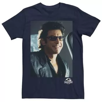 Мужская футболка с рисунком Парк Юрского периода Goldblum Sly Smile Licensed Character, синий