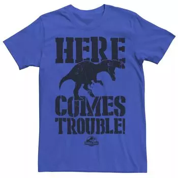 Мужская футболка с рисунком «Парк Юрского периода Here Comes Trouble» Licensed Character