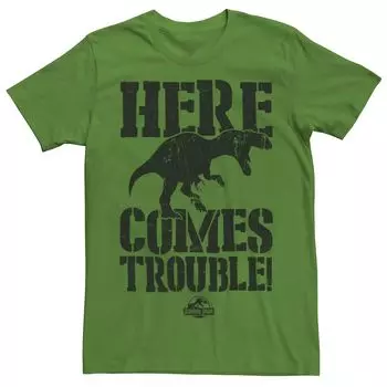 Мужская футболка с рисунком «Парк Юрского периода Here Comes Trouble» Licensed Character