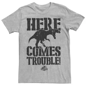 Мужская футболка с рисунком «Парк Юрского периода Here Comes Trouble» Licensed Character