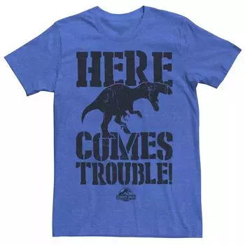 Мужская футболка с рисунком «Парк Юрского периода Here Comes Trouble» Licensed Character