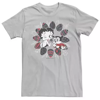 Мужская футболка с рисунком пасхальных яиц Betty Boop и круглым рисунком Licensed Character