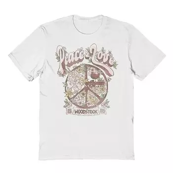 Мужская футболка с рисунком Peace Love Licensed Character, белый