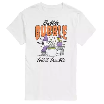 Мужская футболка с рисунком Peanuts Bubble, Bubble, Toil & Trouble Licensed Character, белый