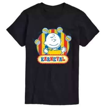 Мужская футболка с рисунком «Peanuts Charlie Brown Karneval» Licensed Character, черный