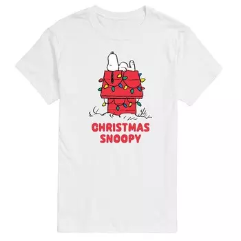 Мужская футболка с рисунком Peanuts Christmas Snoopy Licensed Character, белый