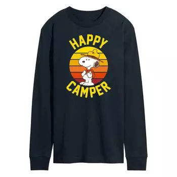 Мужская футболка с рисунком Peanuts Happy Camper с длинными рукавами Licensed Character