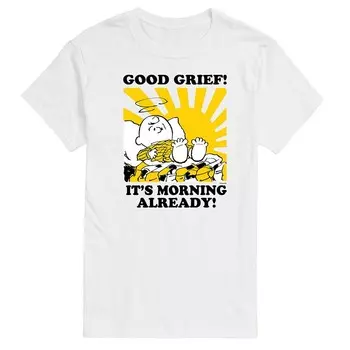 Мужская футболка с рисунком Peanuts It's It's Morning Always Licensed Character, белый