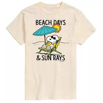 Мужская футболка с рисунком Peanuts Snoopy Beach Days Licensed Character, бежевый