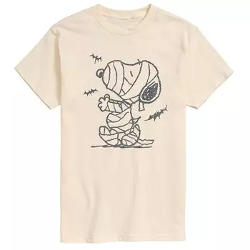 Мужская футболка с рисунком Peanuts Snoopy Mummy And Bats Licensed Character, цвет Cream