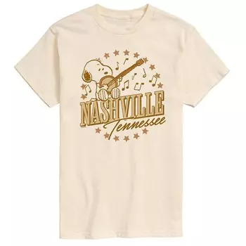 Мужская футболка с рисунком Peanuts Snoopy Nashville Tennessee Licensed Character, цвет Cream