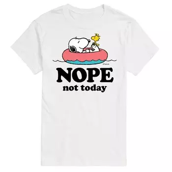 Мужская футболка с рисунком Peanuts Snoopy Nope Not Today Licensed Character, белый