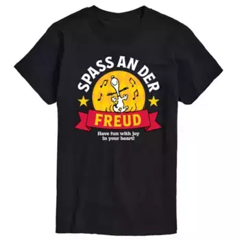 Мужская футболка с рисунком «Peanuts Snoopy Spass an der Freud» Licensed Character, черный