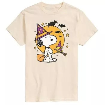 Мужская футболка с рисунком Peanuts Snoopy & Woodstock Witchcraft Licensed Character, бежевый