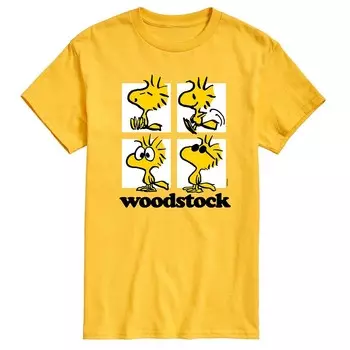 Мужская футболка с рисунком Peanuts Woodstock Grid Licensed Character, желтый