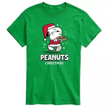 Мужская футболка с рисунком печенья Santa Snoopy Peanuts Licensed Character, зеленый