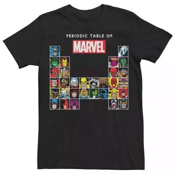 Мужская футболка с рисунком периодической таблицы Marvel Licensed Character