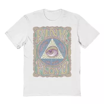 Мужская футболка с рисунком Pink Floyd All Seeing Eye Licensed Character, белый