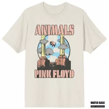 Мужская футболка с рисунком Pink Floyd Animals Album Art Licensed Character, кремовый