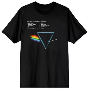 Мужская футболка с рисунком Pink Floyd Dark Side Of The Moon Licensed Character, черный