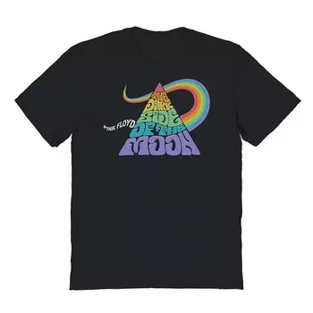 Мужская футболка с рисунком Pink Floyd Dark Side Of The Moon Licensed Character, черный