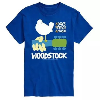 Мужская футболка с рисунком плаката Woodstock Licensed Character, синий