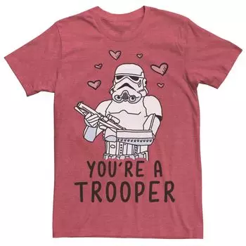 Мужская футболка с рисунком плавающих сердечек You're A Trooper Star Wars
