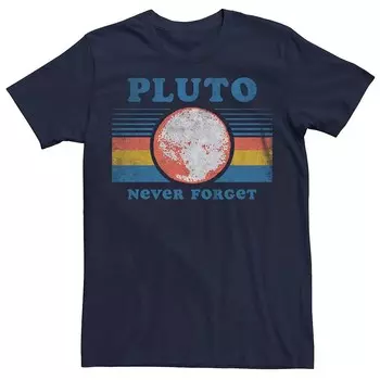 Мужская футболка с рисунком Pluto Never Forget Licensed Character, темно-синий