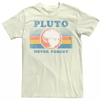 Мужская футболка с рисунком Pluto Never Forget Licensed Character, цвет Natural