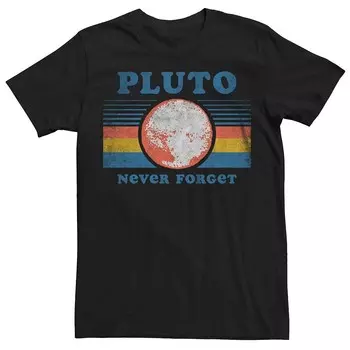 Мужская футболка с рисунком Pluto Never Forget Licensed Character, черный